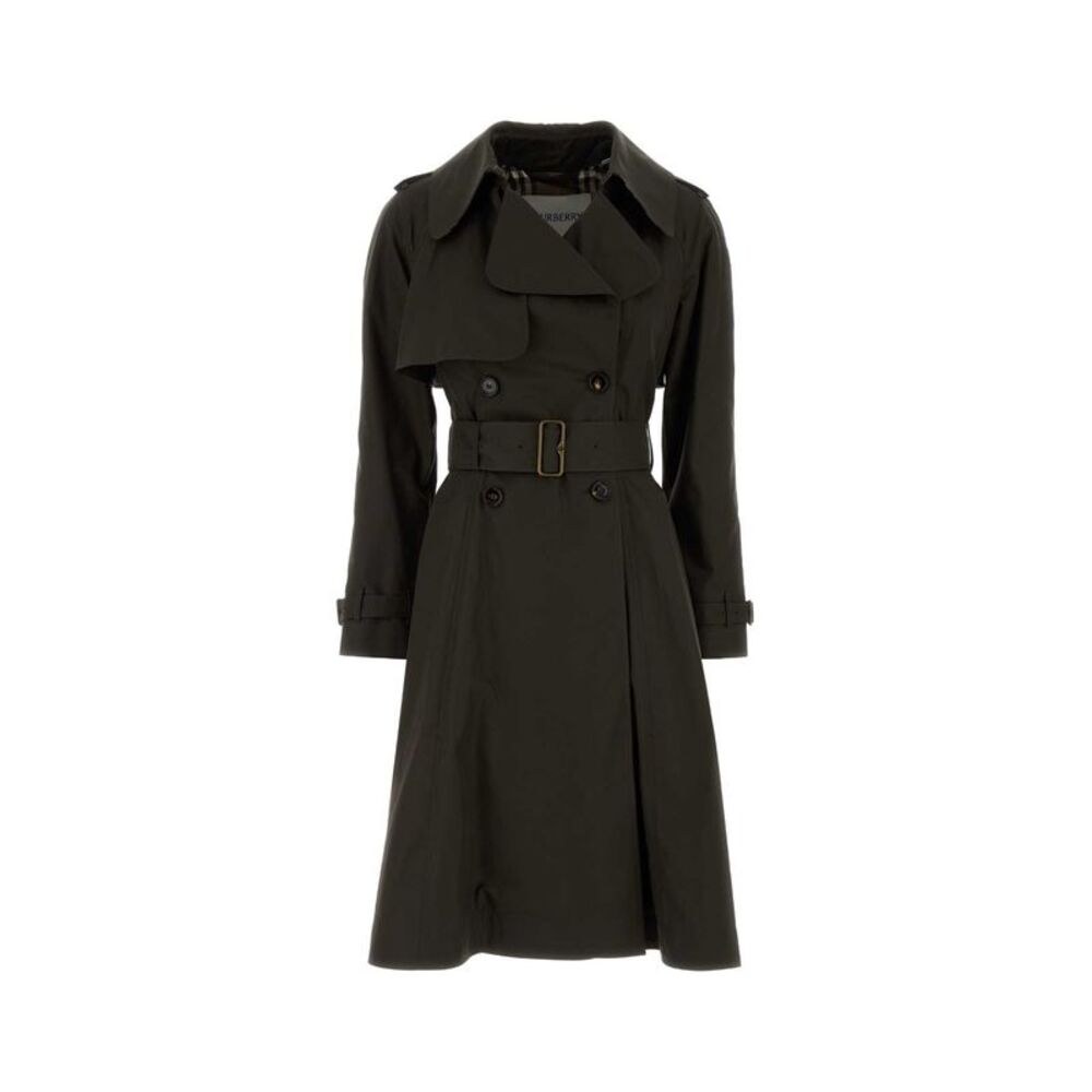 Burberry Women Brown Cotton Trench Coat